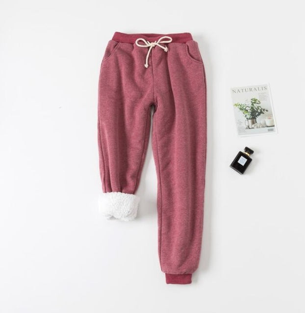 Lamb velvet padded sweat pants