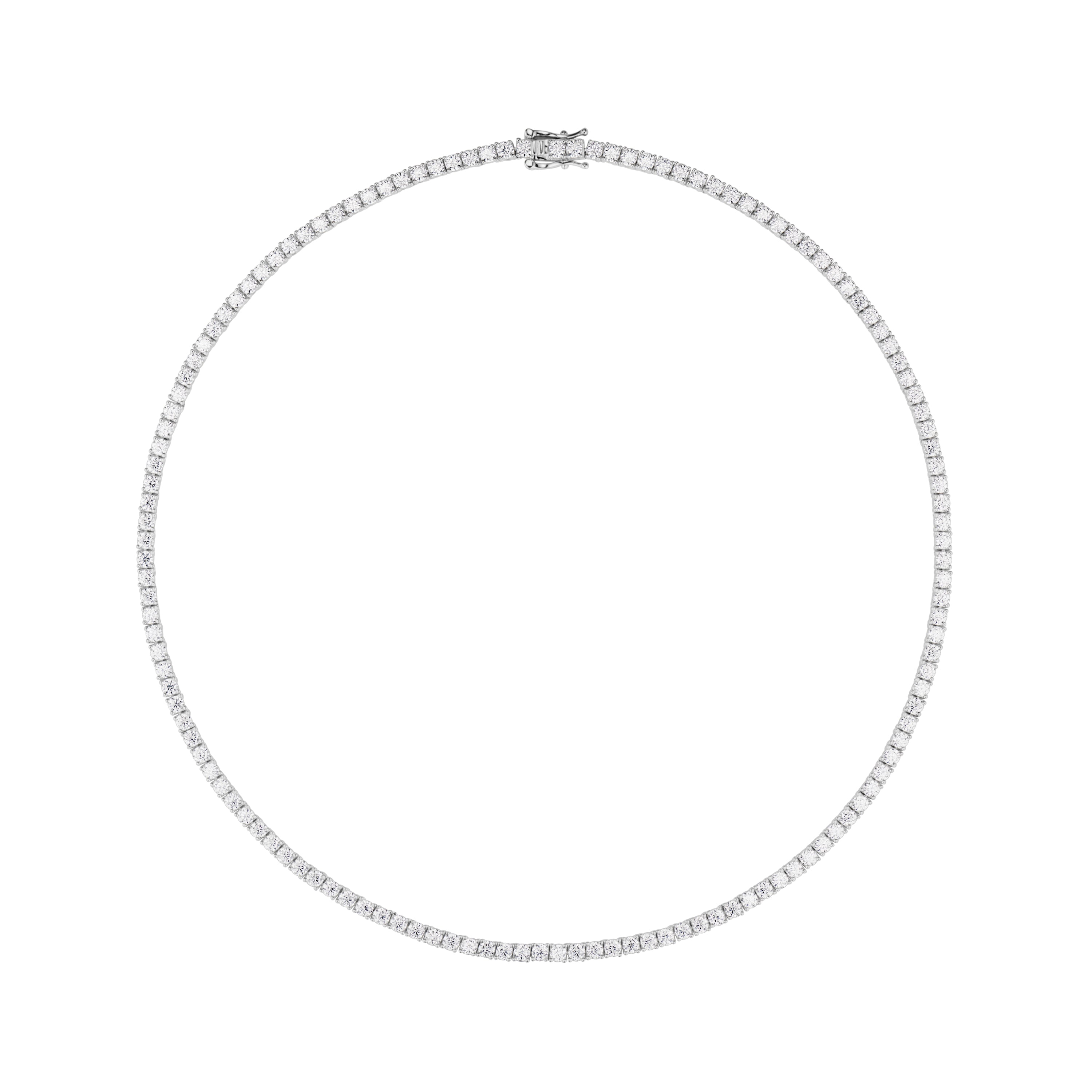 3MM Moissanite Tennis Necklace in Solid 925 Silver
