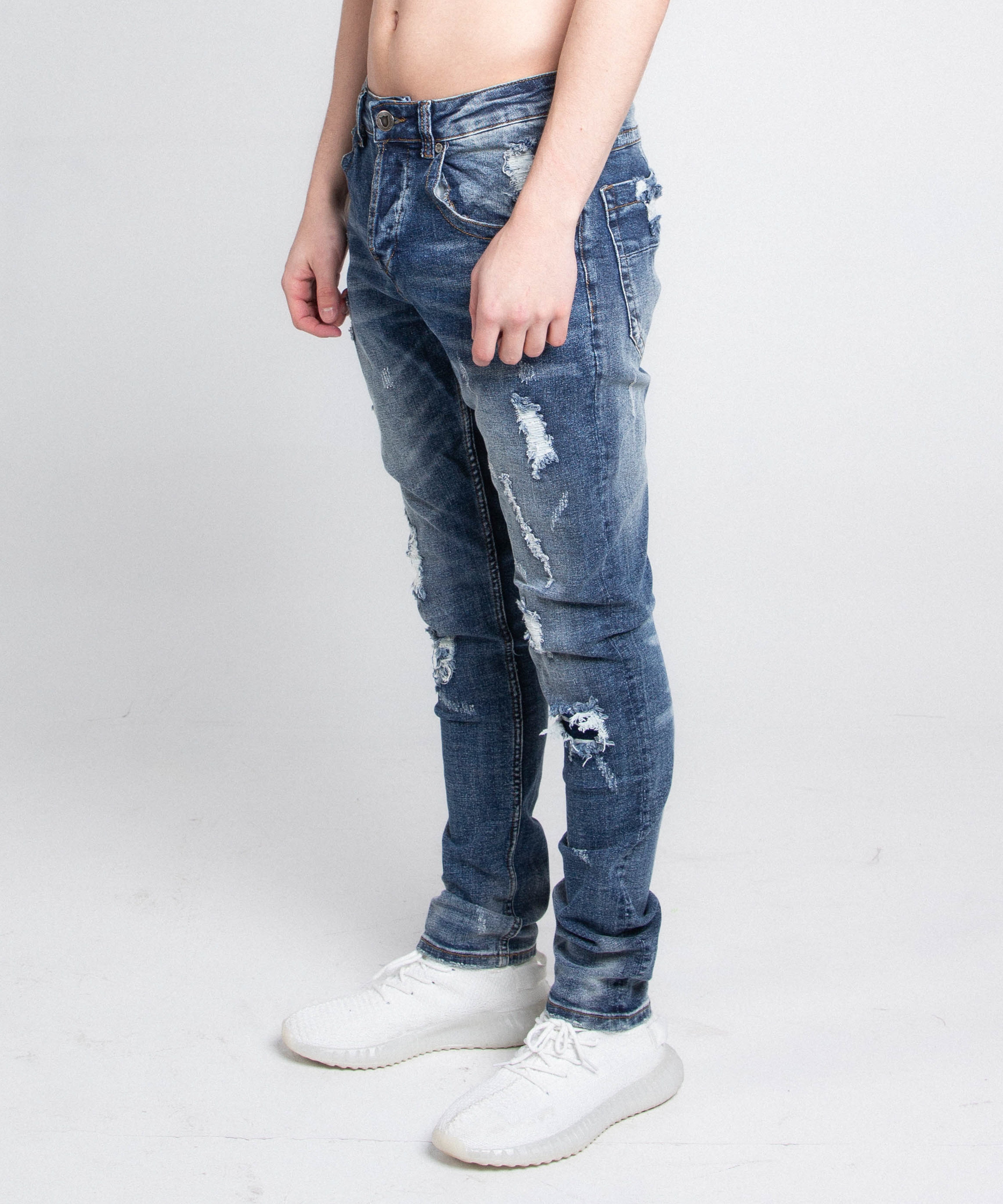 A406 CASUAL DISTRESSED SKINNY JEANS