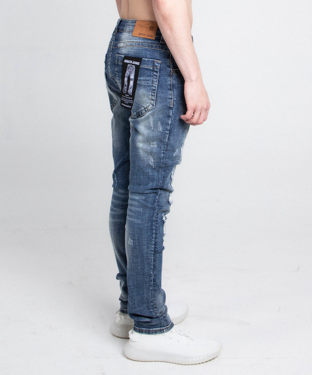 A406 CASUAL DISTRESSED SKINNY JEANS