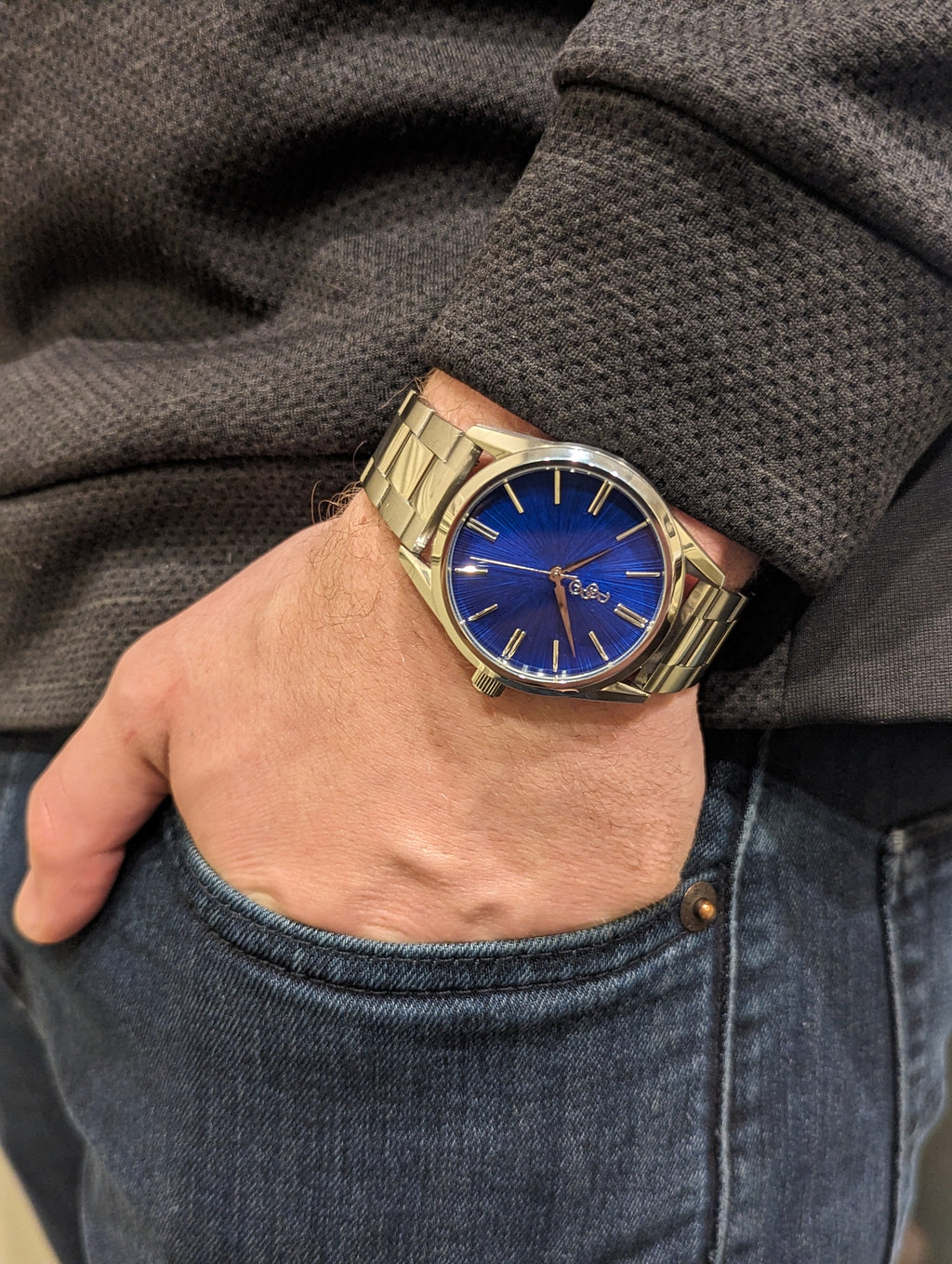 Blue Sunburst Watch