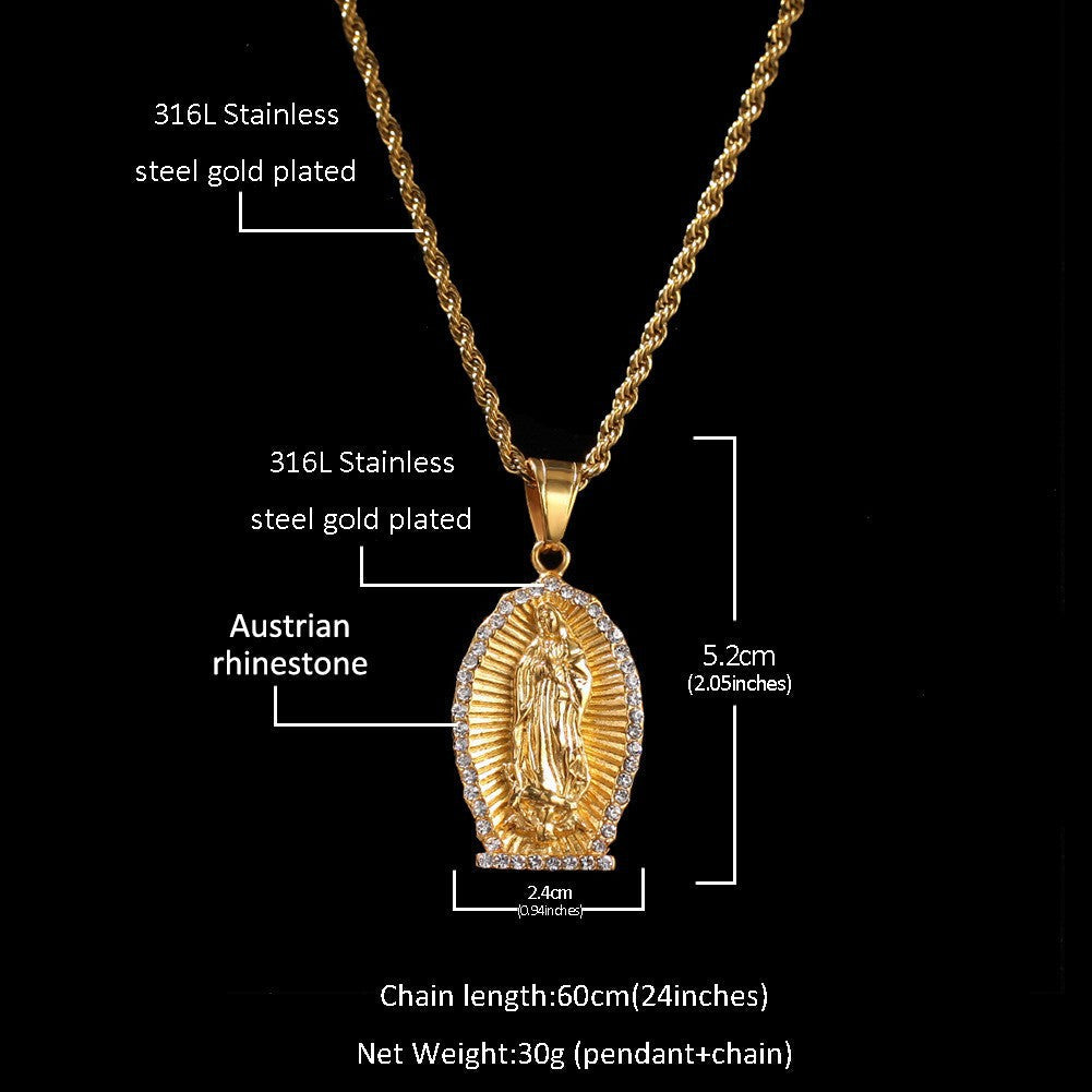 Hip Hop Winged Angel Pendant Necklace