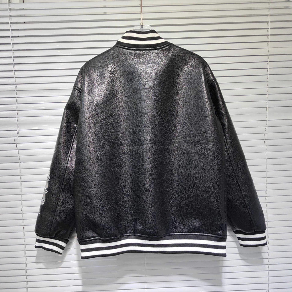 Chrome Hearts patchwork leather jacket, baseball jacket