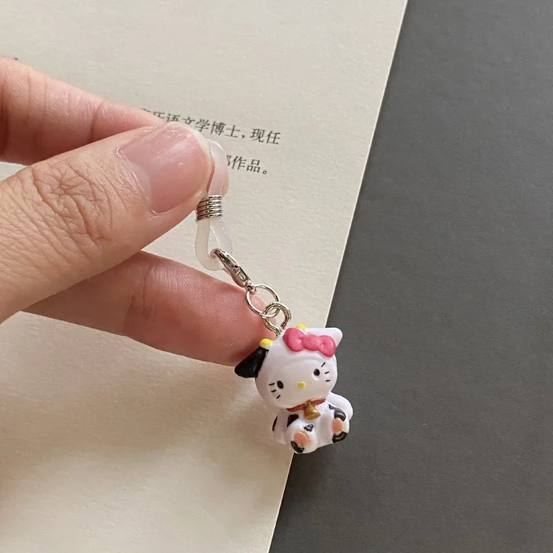 Hello Kitty Umbrella Pendant Sanrio KT Cat New Cute Cartoon Creative Key Chain Resin Versatile Pendant Girl Gifts