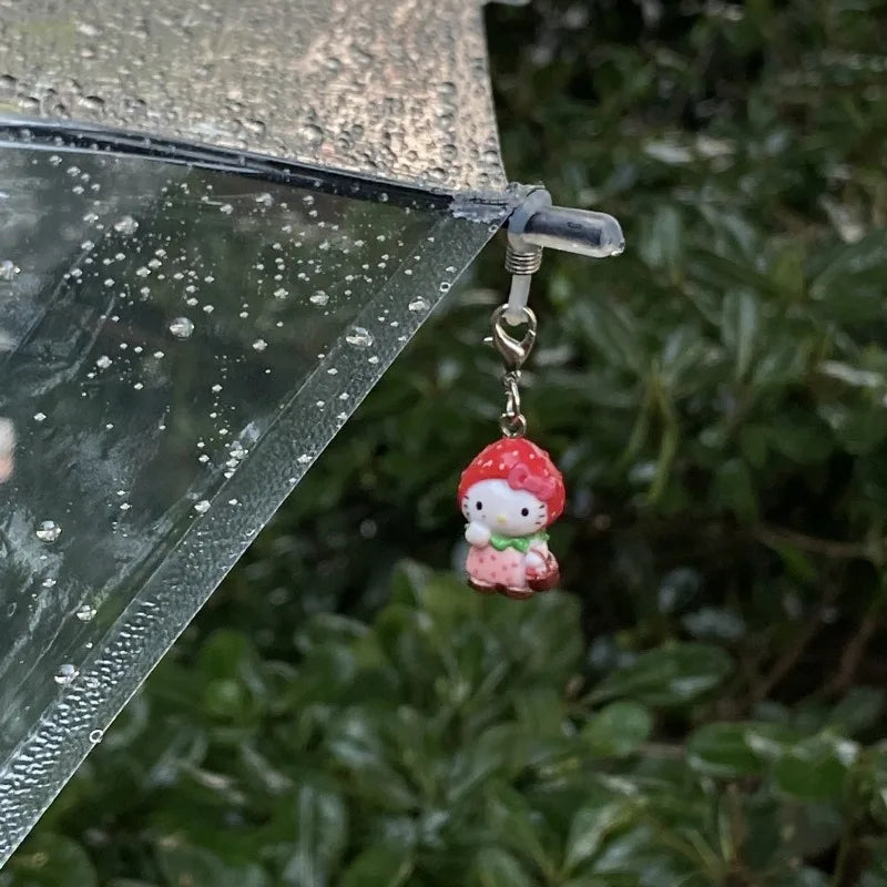 Hello Kitty Umbrella Pendant Sanrio KT Cat New Cute Cartoon Creative Key Chain Resin Versatile Pendant Girl Gifts