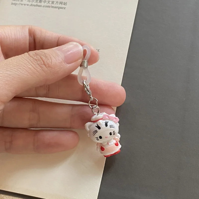 Hello Kitty Umbrella Pendant Sanrio KT Cat New Cute Cartoon Creative Key Chain Resin Versatile Pendant Girl Gifts