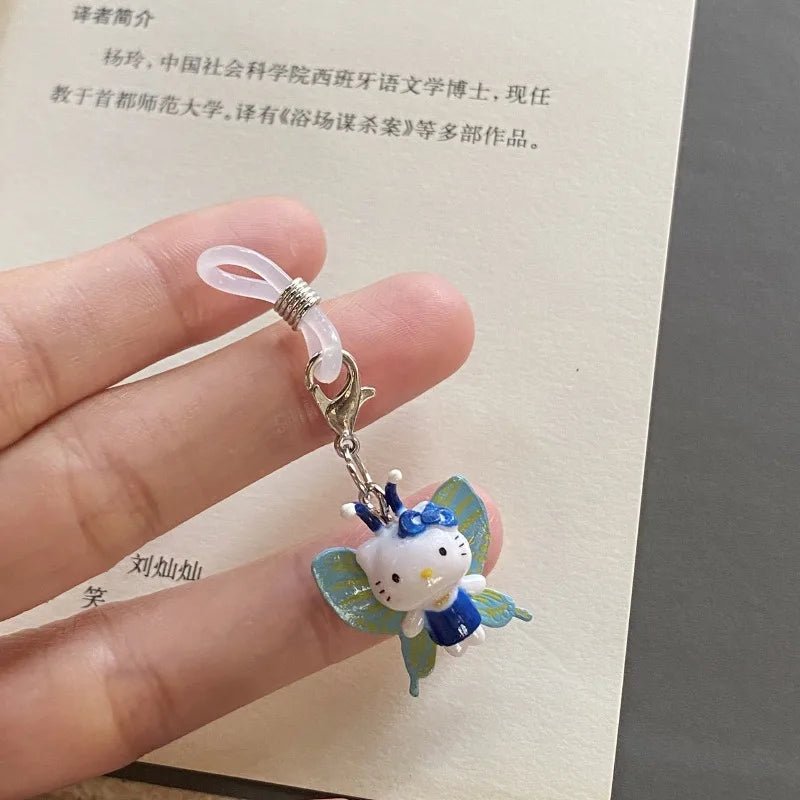 Hello Kitty Umbrella Pendant Sanrio KT Cat New Cute Cartoon Creative Key Chain Resin Versatile Pendant Girl Gifts