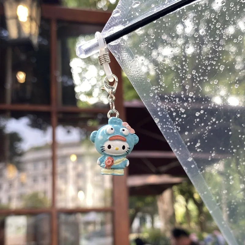 Hello Kitty Umbrella Pendant Sanrio KT Cat New Cute Cartoon Creative Key Chain Resin Versatile Pendant Girl Gifts